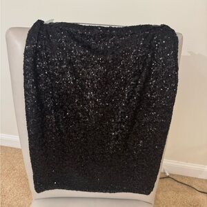 Yumi Kim Black Sequin Pencil Skirt